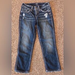 Women’s Silver Suki Capri Western Glove Works Jeans Size 26/22.5